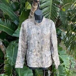 Chico’s champagne, snake skin jacket